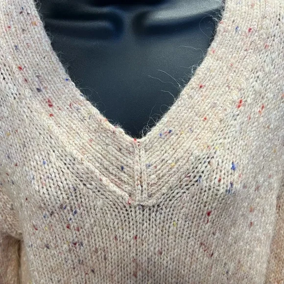 Magaschoni NWT $398 Sweater Beige Confetti Alpaca Wool Blend V Neck Size M - Picture 6 of 14